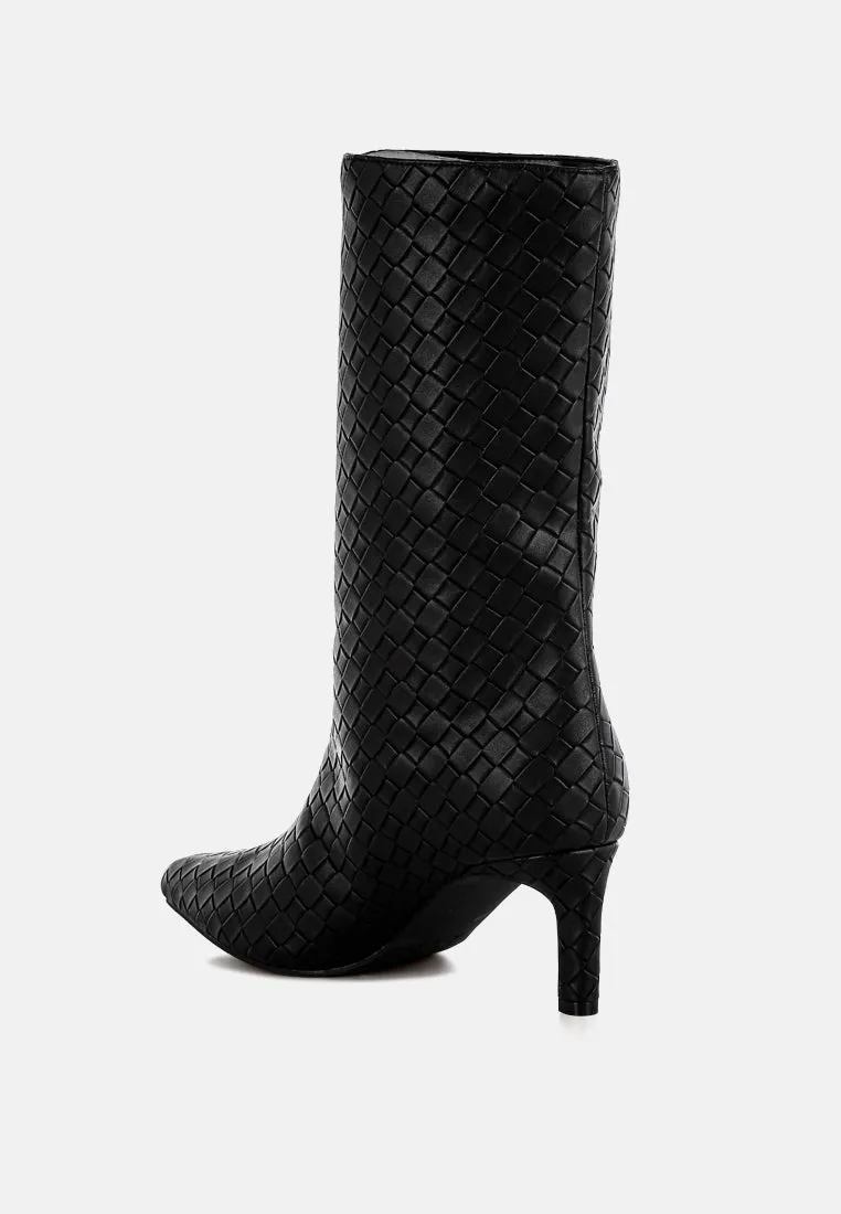 Woven Faux Leather Boots By RAG