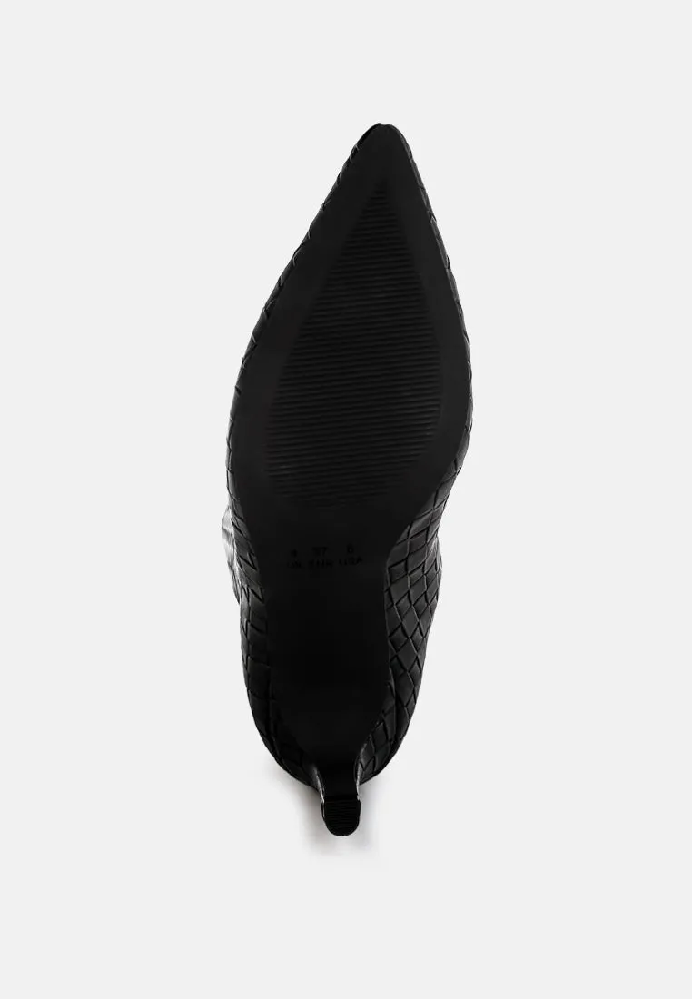 Woven Faux Leather Boots By RAG