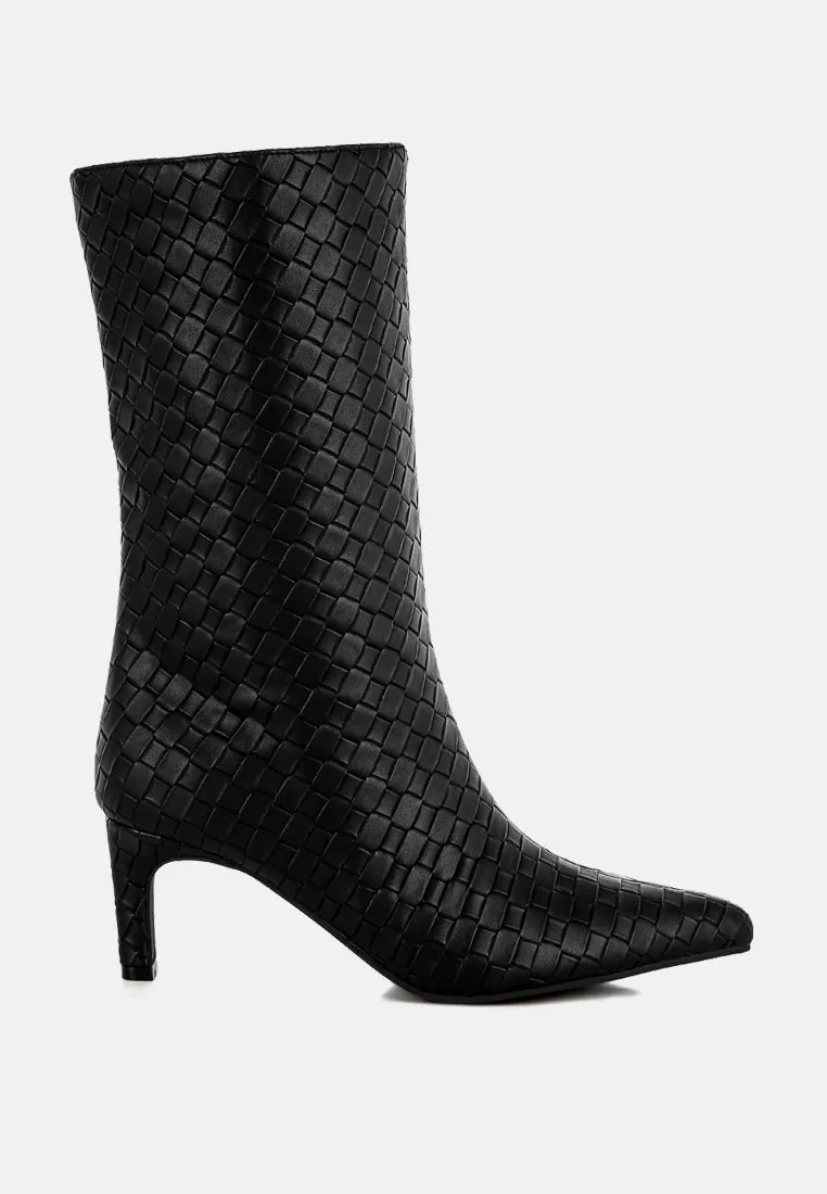 Woven Faux Leather Boots By RAG
