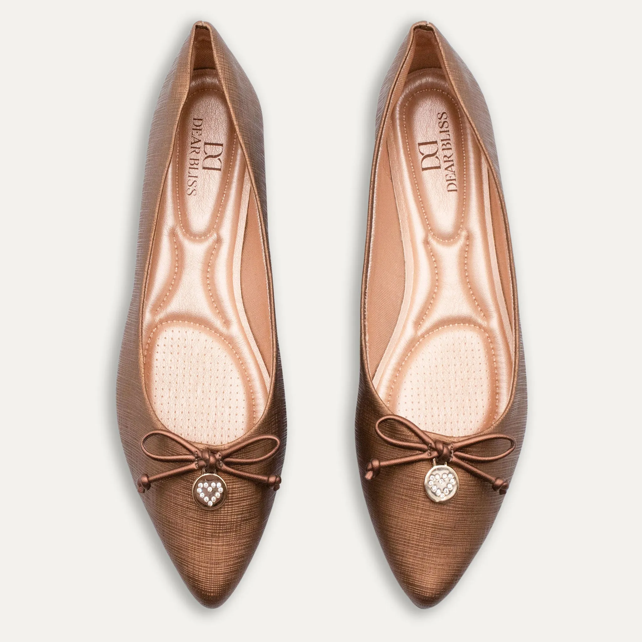 Yesenia Bronze Pointed Toe Flats