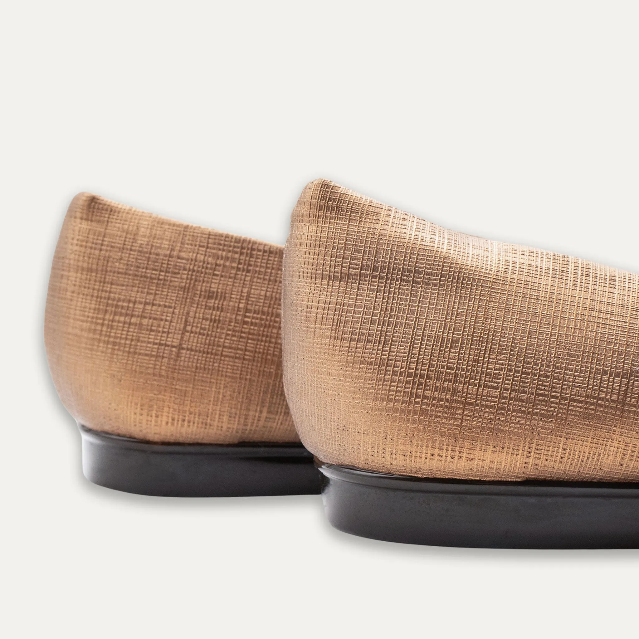 Yesenia Bronze Pointed Toe Flats